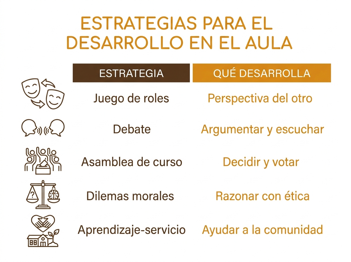 Estrategias para enseñar Formación Ciudadana y la habilidad que desarrolla cada una