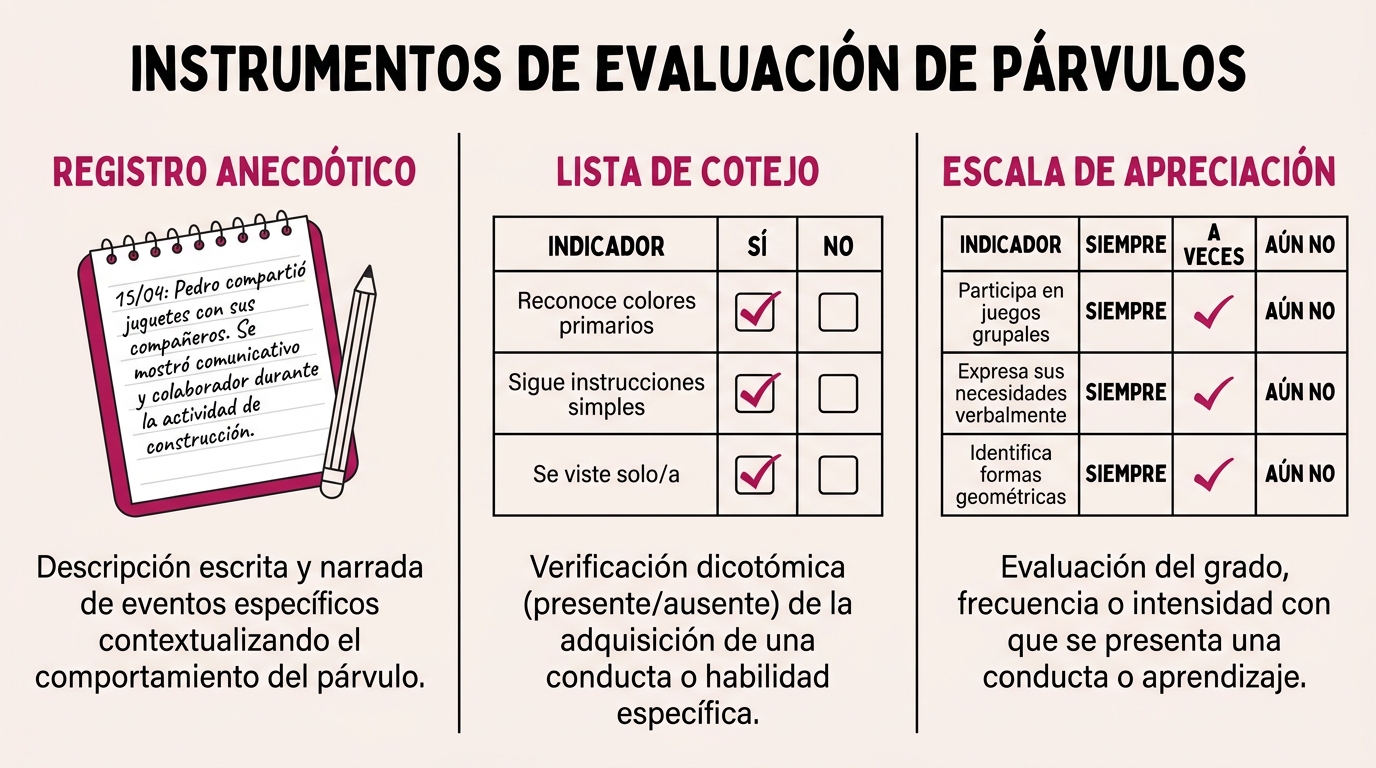 Instrumentos de evaluación por observación en párvulos